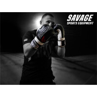 Savage Boxhandschuhe Leder, schwarz/weiß