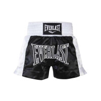 Everlast EM6 Mens Thai Boxing Short, Black/White