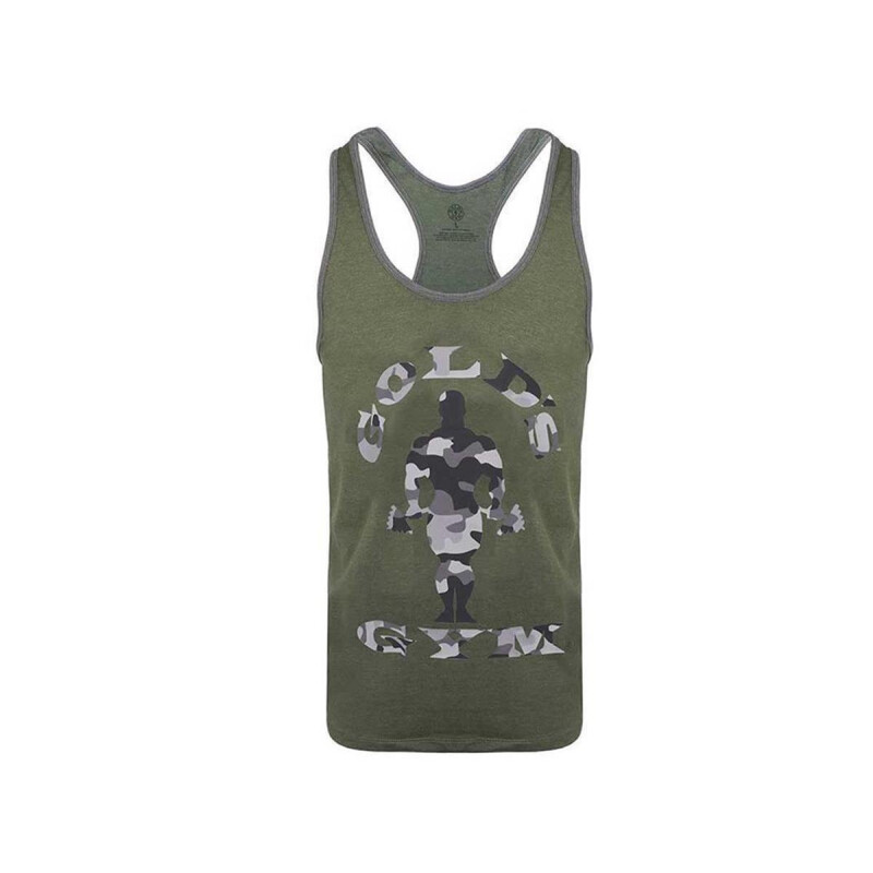 Golds Gym Muscle Joe Stringer Camo Army Marl L